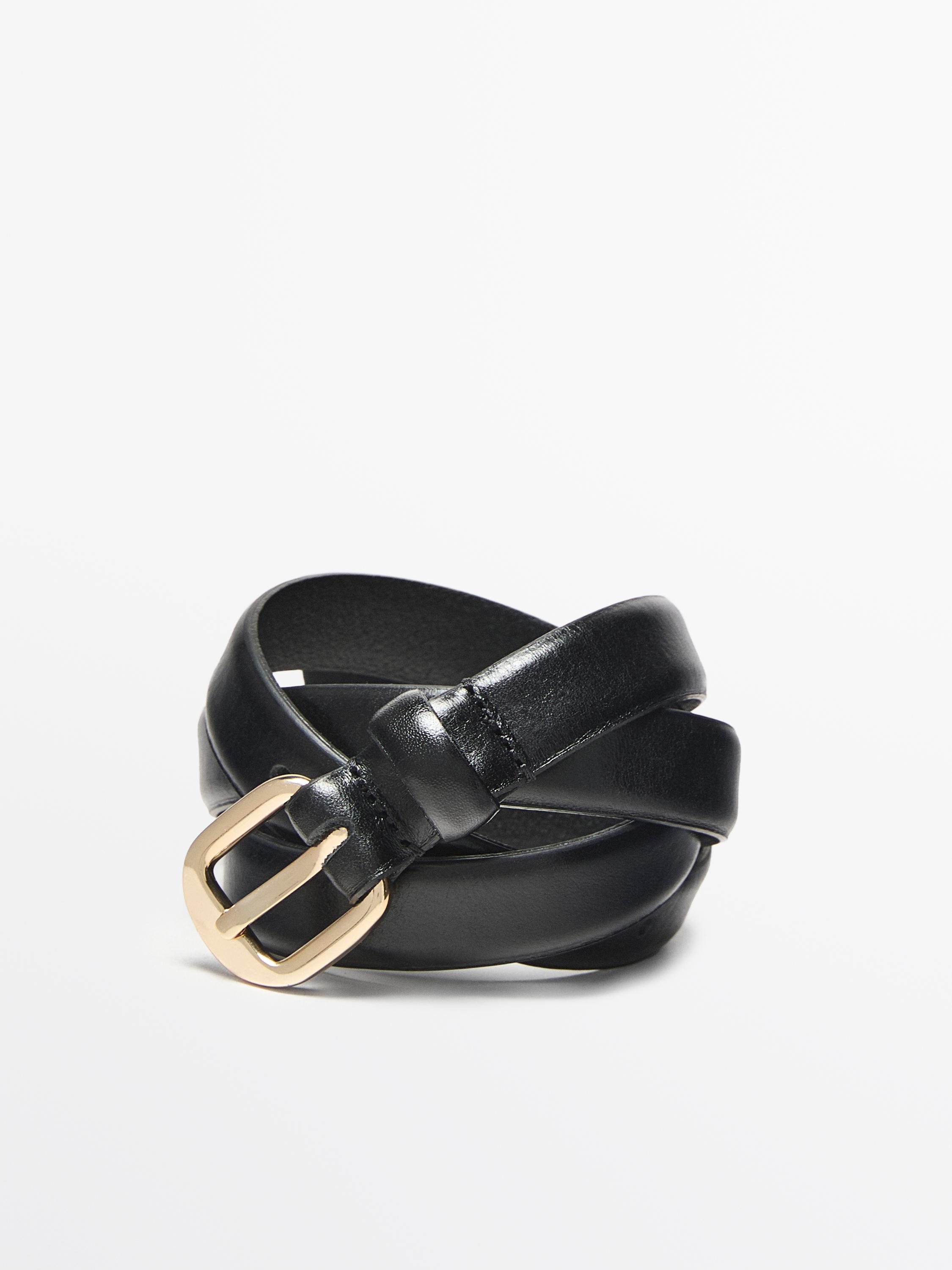 Ceinture en cuir à boucle incurvée